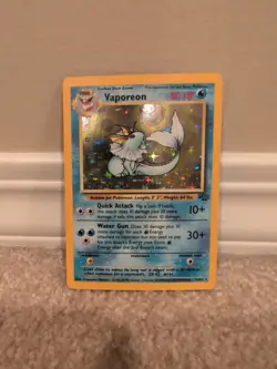 Vaporeon 12/64 Holo Rare Jungle Unlimited 1999 WOTC Pokemon English Vintage NM - Image 1