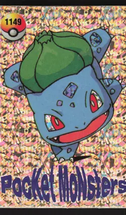 Bulbasaur Meowth 1149 Prism,Holo Pokemon Carddass Vending Sticker - Image 1