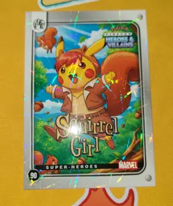 Squirrel Girl (Pikachu) #90 - Lazer Holo -Heros & Villains Flash Edition Pokemon - Image 1