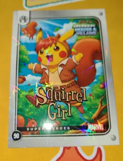 Squirrel Girl (Pikachu) #90 - Lazer Holo -Heros & Villains Flash Edition Pokemon - Image 2