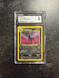 CGC 9 Houndoom Neo Revelation 8/64 Holo Rare Pokemon Card 2001 SWIRL - Image 1