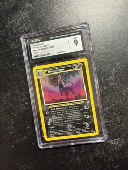 CGC 9 Houndoom Neo Revelation 8/64 Holo Rare Pokemon Card 2001 SWIRL - Image 2