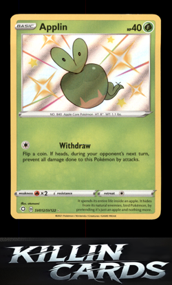 Applin SV012/SV122 Pokemon Shiny Holo Rare Shining Fates: Shiny Vault Card NM - Image 1