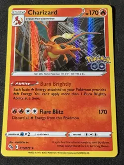 Pokemon TCG Charizard Pokemon Go 010/078 Rare Holo Card NM Mint - Image 1