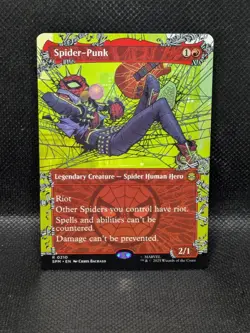 Spider Punk 0210 Borderless Spider Man MTG Magic The Gathering Card - Image 1
