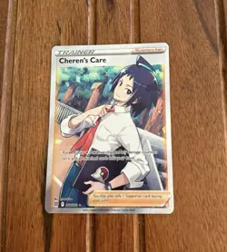 Cheren's Care 168/172 Full Art Trainer Brilliant Stars Pokemon Card NM - Image 1