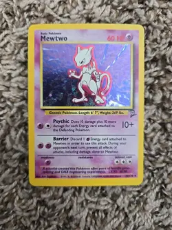 Pokemon TCG Mewtwo Base Set 2 Holo Rare Card 10/130 Vintage WOTC LP - Image 1