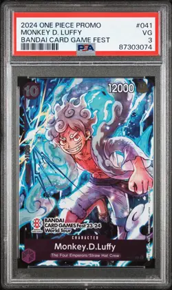 2024 One Piece Promo Monkey D. Luffy Bandai Card Festival PSA 3 Factory Error - Image 1