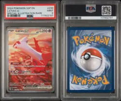 2024 POKEMON SSP EN-SURGING SPARKS SPECIAL ILLUSTRATION RARE LATIAS EX PSA 9 - Image 3