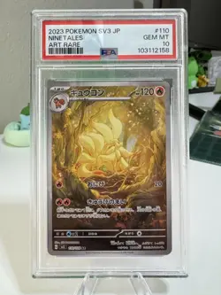 PSA 10 Ninetales Art Rare #110 2023 Pokemon JPN SV3-Ruler of the Black Flame - Image 3