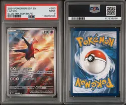 2024 Pokemon SSP EN Surging Sparks Latios #203 Illustration Rare PSA 9 MINT - Image 3
