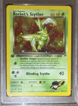 2000 Pokemon Gym Heroes Rocket's Scyther 1st Edition Holo Rare #13 PSA 9 Mint 🌀 - Image 3
