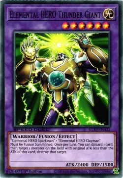 Yugioh Elemental HERO Thunder Giant SGX1-ENA22 Common 1st Edition NM - Image 1