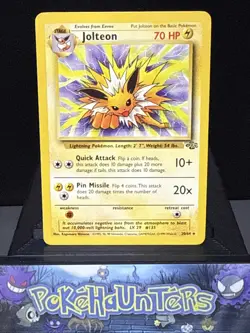Pokemon Card Jolteon 20/64 Jungle Non Holo Rare WOTC Light Play - Image 1