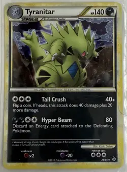 Pokemon TCG Tyranitar Holo Rare Card HS-Unleashed 26/95 English NM Pokemon TCG - Image 1