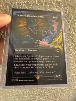 MTG English Spitting Dilophosaurus (Borderless) NM Normal - Image 1
