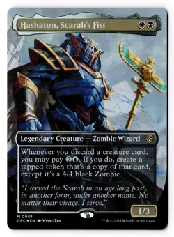Hashaton, Scarab's Fist (Borderless) 1 Commander: Aetherdrift Foil NM - Image 1