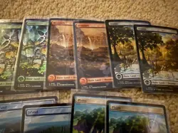 MTG 10 Chocobo Track Textured FOIL Lands 2x Island Swamp Mountain Plains Forest - Image 2