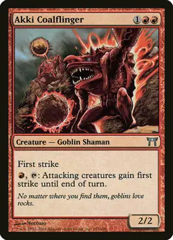 1x Akki Coalflinger - NM English MTG - Champions of Kamigawa - Image 1