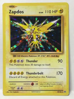 Pokemon Zapdos XY Evolutions Holo Rare 42/108 - LP - Image 1