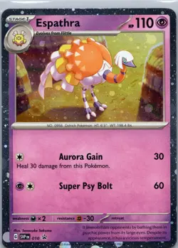 Pokemon TCG Espathra SVP010 Holographic Black Star Promo NM - Image 1