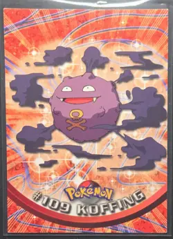 Pokemon Topps Koffing #109 TV Animation Series Blue Logo - Image 1