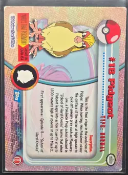 Pokemon Topps Pidgeot #18 TV Animation Series Blue Logo (HP) - Image 2