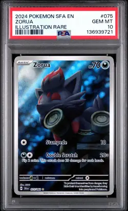2024 POKEMON SFA EN-SHROUDED FABLE ILLUSTRATION RARE #075 ZORUA PSA 10 - Image 1