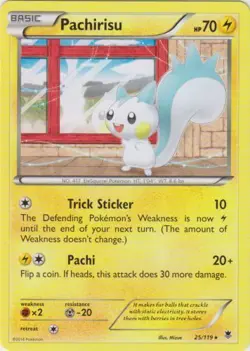 Pokemon - Pachirisu - 25/119 - Rare - XY - Phantom Forces - NM - Image 1