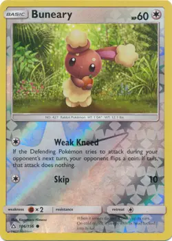 Pokemon - Buneary - 106/156 - Common - Reverse Holo - Sun and Moon Ultra Prism - - Image 1