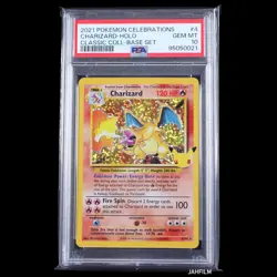 PSA 10 Pokemon 2021 Celebrations Charizard Holo Classic Coll Base Set 4/102 - Image 1