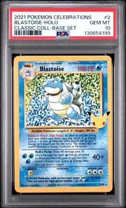2021 Pokemon Celebrations - Classic Coll - Blastoise - Holo - 2/102 - PSA 10 - Image 1