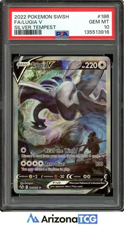 Pokemon 2022 Lugia V 186/195 Full Art Silver Tempest GEM MINT PSA 10 - Image 1