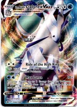 Pokemon TCG Ice Rider Calyrex VMAX 046/198 Chilling Reign Holo Rare Near Mint - Image 1