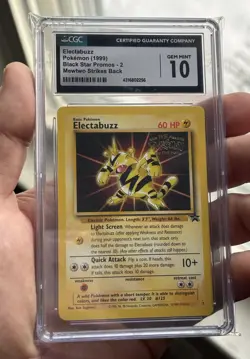 Pokemon Black Star Promo Electabuzz 1999Mewtwo Strikes Back CGC GM 10 - Image 1