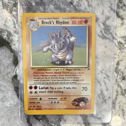 Pokemon TCG Brock's Rhydon Gym Heroes 002/132 Holo 80 HP 2000 Holo Rare - Image 1
