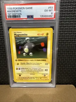 1999 Base Set 1st Edition Rare Drowzee Pokemon PSA 6 53/102 - Image 1