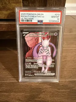 2025 Pokemon Dri En-Destined Rivals #213 Rocket'S Mewtwo Ex Ultra Rare PSA 10 - Image 1