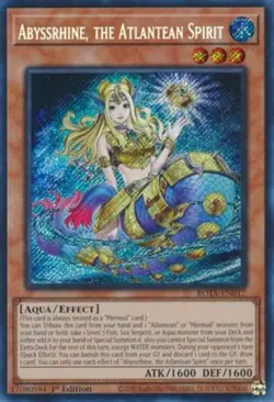 Yugioh! LP Abyssrhine, the Atlantean Spirit - ROTA-EN017 - Secret Rare - 1st Edi - Image 1