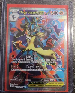 Pokemon Mega Lucario EX Holo Ultra Rare Card 160/132 Me01: Mega Evolution - Image 1