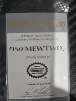 Burger King Pokemon Mew Two Trading Card Gold Plated, 23K. - Image 3