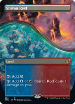 1 x Shivan Reef - Foil - Borderless - Dominaria United - Light Play - MTG - Image 1