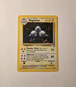 Pokemon TCG Magneton 9/130 Base Set 2 Unlimited Holo Rare LP - Image 1