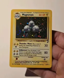 Pokemon TCG Magneton 9/130 Base Set 2 Unlimited Holo Rare LP - Image 3