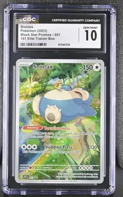 CGC 10 SNORLAX 051 SCARLET VIOLET 151 BLACK STAR PROMO POKEMON GEM MINT - Image 1