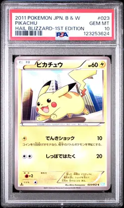 Pikachu 023 1st Edition Hail Blizzard Pokemon Japanese PSA 10 - Image 1