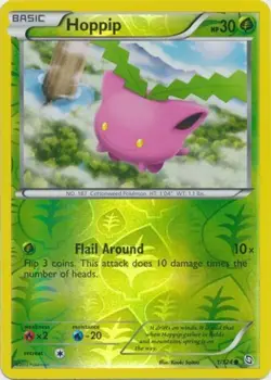 Pokemon - Hoppip - 1/124 - Common - Reverse Holo - BW - Dragons Exalted - NM - Image 1