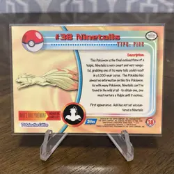 Ninetails #38 - 1999 Topps Pokemon Series 1 Blue Logo Non-Holo NM - Image 2