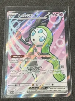 Meloetta ex - 159/086 Ultra Rare SV: Black Bolt Pokemon TCG NM - Image 1