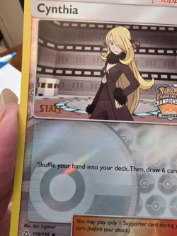 Pokemon Regionals Promo Holo Staff Stamped Cynthia 119/156 - Image 2
